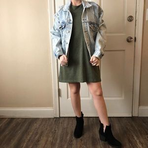 army green t-shirt dress